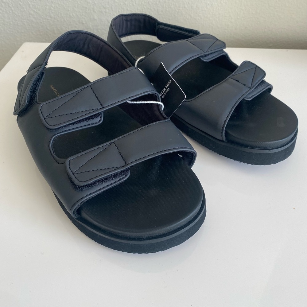 American Eagle Outfitters Black Kids Velcro Strap Sandals